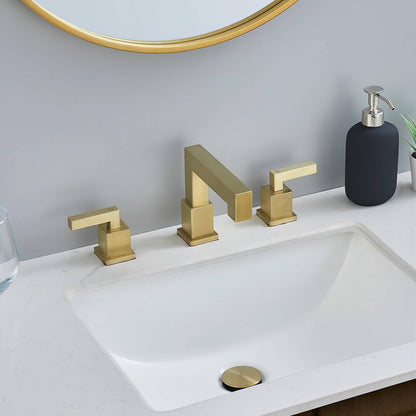 Brushed gold double handle faucet