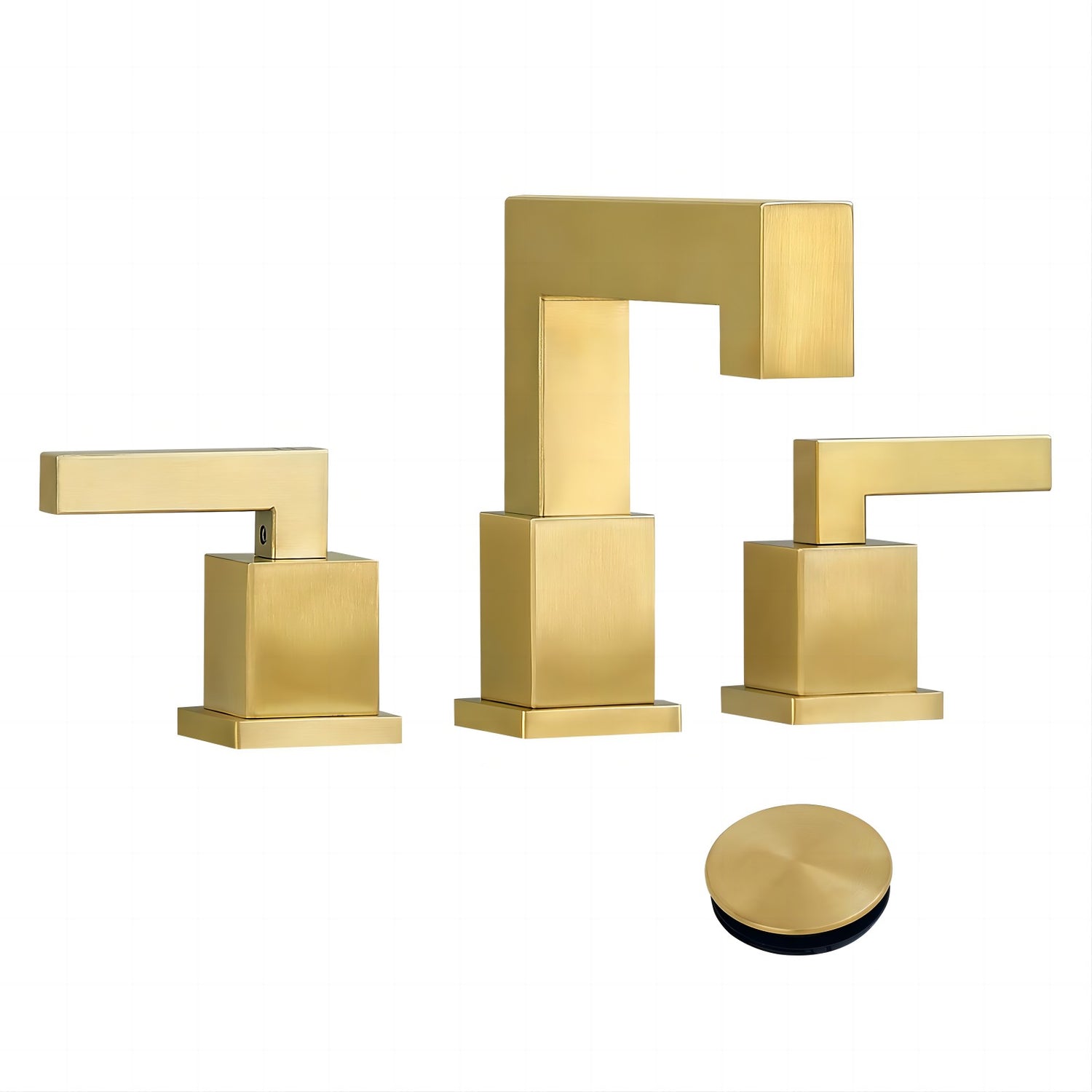 Brushed gold double handle waterfall faucet