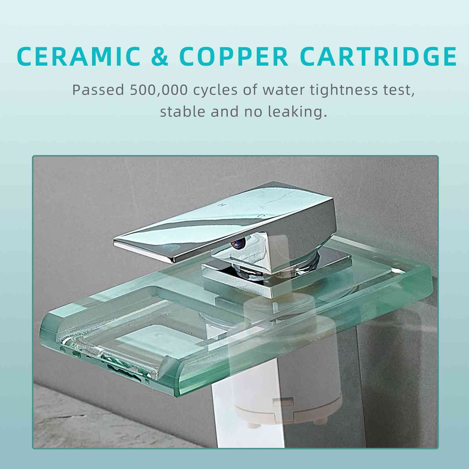 Chrome ceramic and copper cartridge faucet