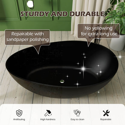 Easy to clean wave shaped freestanding stone resin soaking tub