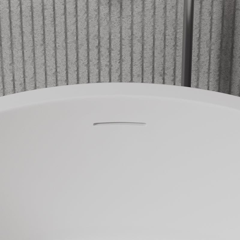 49&quot; Japanese Freestanding Round Soaking Tub Overflow Detail