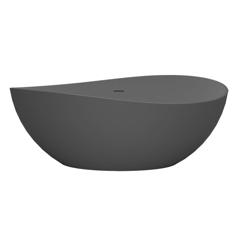 Matte gray Solid Surface tub in Wave Shaped