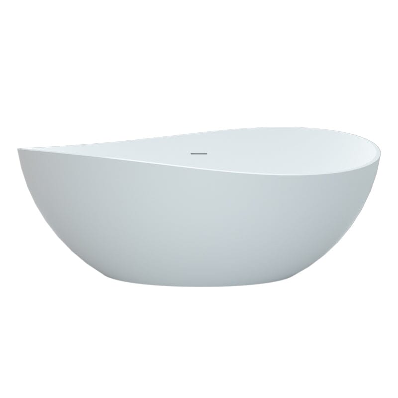Matte White Wave Shaped Soaking Bathtub Freestanding design
