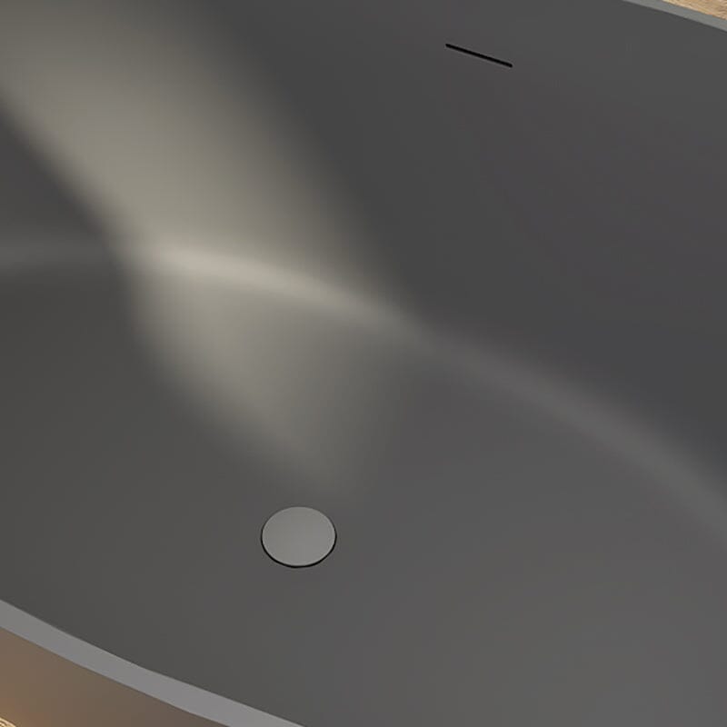 Stone resin wavy freestanding soaking tub interior details